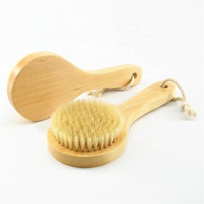 China All Natural All Natural Hot Selling Amazon 20cm Round Wooden Handle Bath Dry Body Scrub Brush for sale