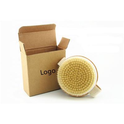 China All Natural All Natural Custom Small Logo Brand Chinese Wooden Round Body Brush Dry Skin Clean Shower Bath Brush for sale