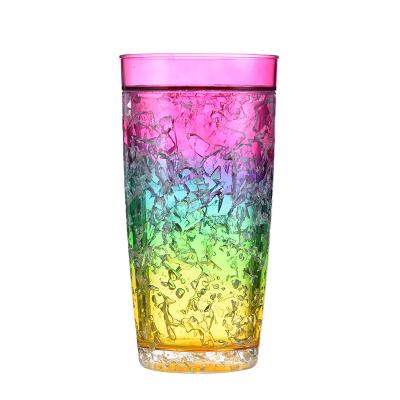 China Minimalist Rainbow Color Wholesale Custom Design 18oz Plastic Twinkle Double Wall Freezer Tumbler for sale