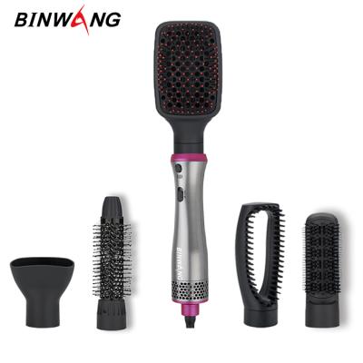 China Safety& High Performance 5 in 1 One Step Hair Straightener Curler Styler Comb Hair Dryer Brush for Women for sale