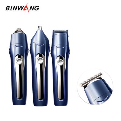 China Car 5 in 1 Multifunctional Men's Hair Clipper Trimmer Nose Beard Trimmer Rechargeable Electric Washable Shaver Blue for sale