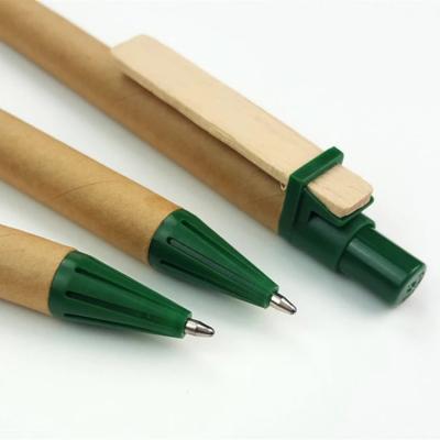 China office & JB-004 School Pen Customized Logo Mix Bio Click Parks Eco-friendly Kraft Recycle Paper Ball Pen for sale