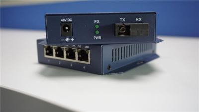 China 4 port 100M poe media converter single mode dual fiber 20Km for sale