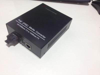 China 10M / 100M PoE PSE Fiber Optic Media Converter LFP Over current protection for sale