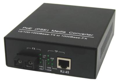 China 10/100/1000 PoE(PSE) Media Converter, 10/100/1000Mdps IEEE802.3at PoE Media Converter for sale