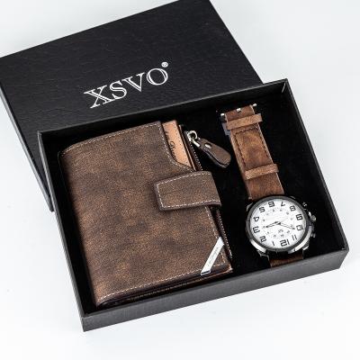 China Water Resistant Men's Wallet Watch Gift Set Hot Selling Creative Combination Watch Set for sale