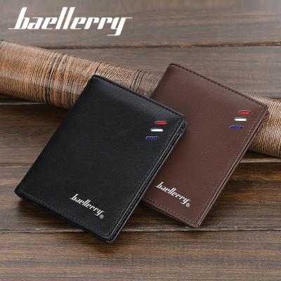 China Waterproof 2020 Baellerry New Men's PU Shorts Zipper Hollow Color Stripe Purse Male Simple Durable Wallets D9158 for sale