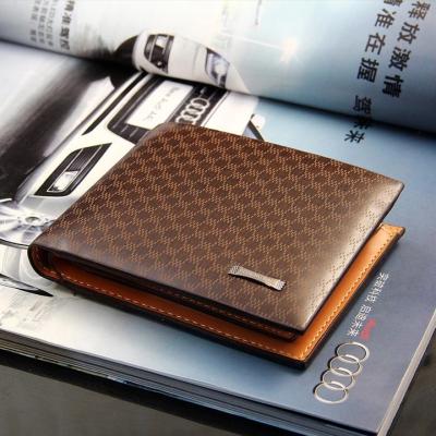 China PIDENBAO Fashion Small Wallets PU Leather Waterproof Bifold Plaid Pocket Purse Coin Purse For Men for sale