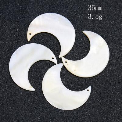 China Decorative Material Natural Crescent Shape Shell Pendants Accessories For Necklace Earrings Making Shell Products for sale