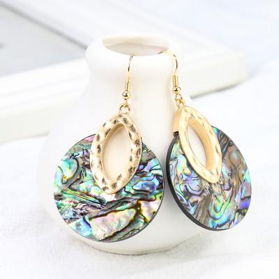 China 2022 TRENDY popular fashion abalone shell cut out earrings fashionable abalone earrings natural colorful shell earrings for women for sale