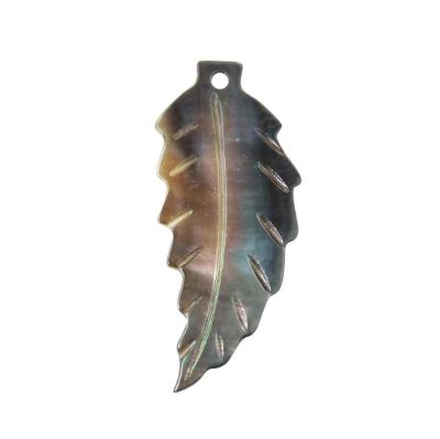 China Decorative Pendants 2pcs Shell Material Carved Leaf Shape Natural Carving For Earrings Necklace DIY Jewelry Hairpin Brooch for sale