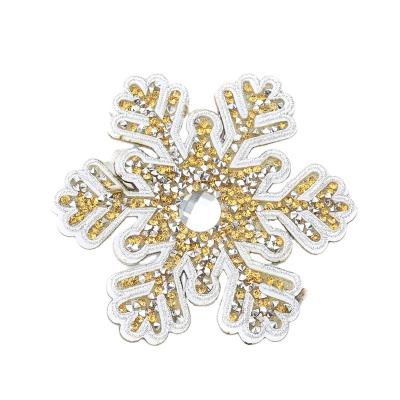 China custom 3D rhinestone beaded patches sew on snowflake fabric sticker DIY rhinestone applique decoration clothing accessories for sale