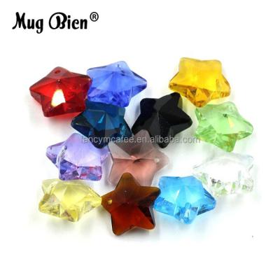 China Garment Accessories 14mm One Hole Star Beads Crystal Faceted Glass Beads For Jewelry Decoration for sale