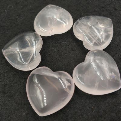 China Wholesale Bulk Natural Stone Crystal Energy Stones Love Heart From China Rose Quartz Pink Crystal Stones for sale