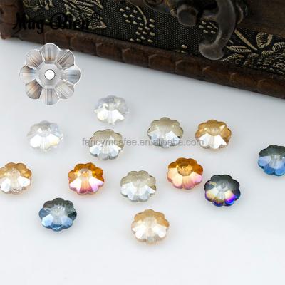 China Garment Accessories Fancy Pujiang Flower Shape Plated Crystal Beads For Jewelry Wholesale for sale