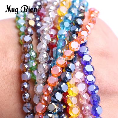 China Garment Accessories Mixed Color Suncatcher Loaf Shaped Plated Crystal Glass Beads For Jewelry Making for sale