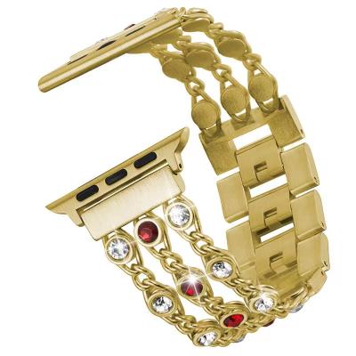 China Fanshion Luxury Smart Watch Band Crystal Rhinestone Diamond Stainless Steel Straps For Apple Watch Diamond Watch Bands for sale