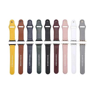 China Fanshion Hot Selling Watch Band 42mm 44mm Genuine Leather Watch Band Strap For Apple Watch Series 1 2 3 4 for sale