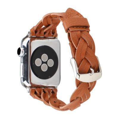 China Fanshion Armor Buckle Strap Genuine Leather Band For Apple Watch Band Series 6 for sale