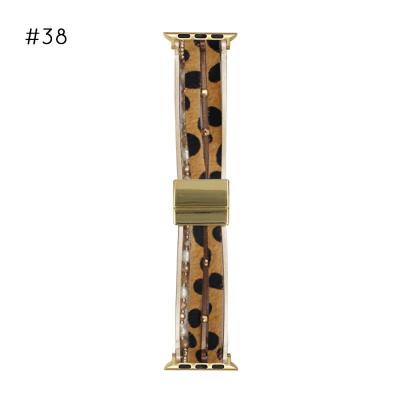 China Fanshion Leopard Print For Apple Watch Band, For Apple Watch Leather Strap Iwatch6 Strap for sale