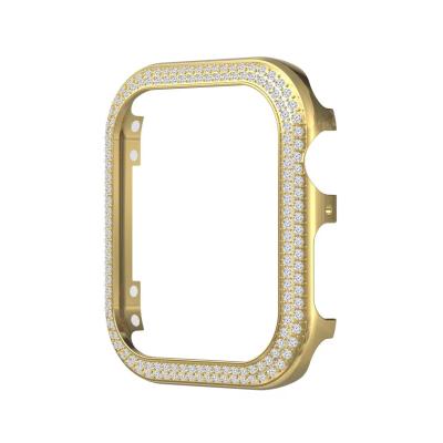 China Fanshion Bling Diamond Case For Apple Watch Protector Metal View Cover Aluminum Case For iWatch for sale