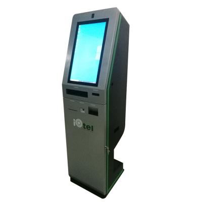 China Hotel Touch Screen Self Service Hotel Check In Kiosk With Passport Scanner And Key Card Dispenser for sale