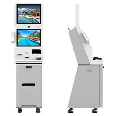 China SDK Smart Card Dispenser Capacitive Touch Screen Kiosk With Passport Scanner for sale