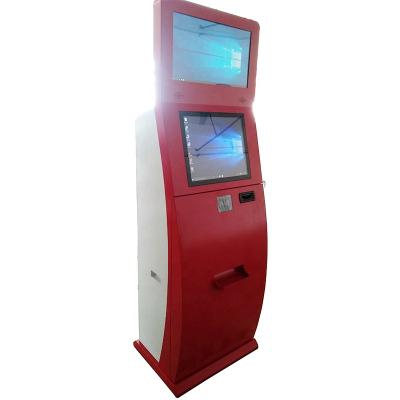 China Leisure Center Standing Dual Screen Payment Kiosk With Card Dispenser Kiosk Printer Receipt for sale