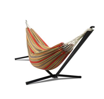 China 2020 Fashion Modern Outdoor Canvas Folding Hammock Bed Swing With Stand And Canopy for sale