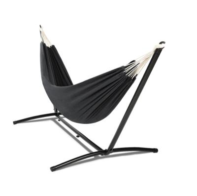 China Modern Wholesale Indoor Outdoor Portable Black Folding Durable Hammock With Stand for sale