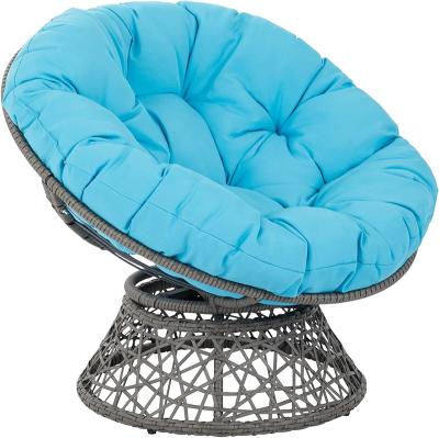 China Outdoor Outdoor Patio Balcony Weather Furniture Rattan Wicker Papasan Chair With Cushion for sale