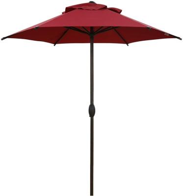 China Large 9ft Roma Modern Backyard Patio Umbrella Market Table Umbrella with Tilt and Push Button Crank for sale