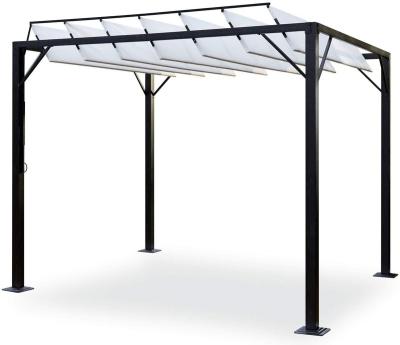 China Modern Summer Decor China Inviting Outdoor Dining Luxury Aluminum Retractable Pergola for sale