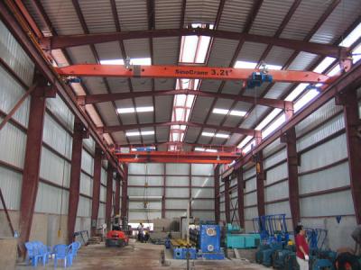 China Heavy Duty Single Girder Overhead Crane With Monorail Wire Rope Hoist 16t for sale