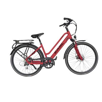 China Luxury Electric Bike Manufacturer 27.5 Inch Red Female Step City Electric Bike for sale