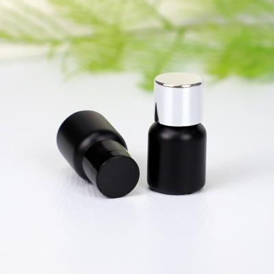 China Personal Skin Care Packaging Neck Size 18/410 Mini Sample Plastic Bottle 10ml Custom Black PE Bottles For Cosmetic Oil for sale