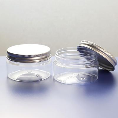 China Personal Skin Care Packaging Wholesale Neck Size 56/400 PET Cosmetic Jars 50ml Clear Cream Plastic Jar for sale