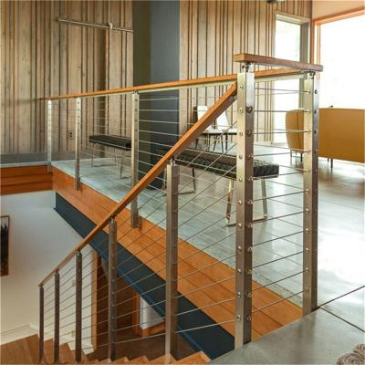 China Wholesale Price Modern Outdoor Deck Wire Railing Kits Stainless Steel Cable Railing For Balcony Stair for sale