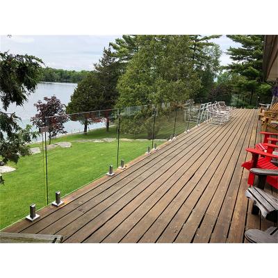 China Modern Horizontal Metal Stainless Steel Pins Mounted Clear 12Mm Tempered Glass Balustrade Balustrade for sale