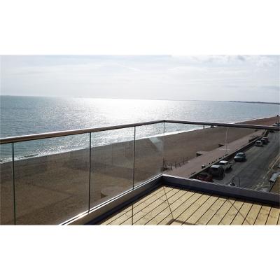 China Modern Exterior U Channel Frameless Glass Railing Railings And Balustrades For Staircase for sale