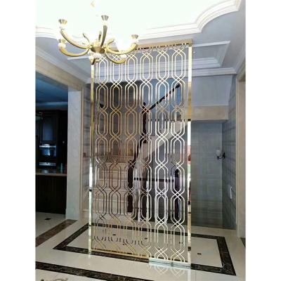 China Wholesale High Quality Modern Hotel Gold Metal Rdecorative Oom Dividers Dividers Screen for sale