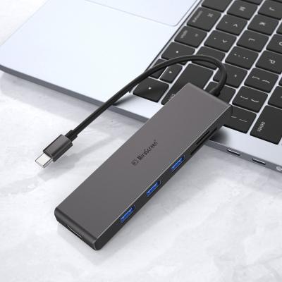 China New Design 6 in 1 USB-c Docking Station TC23 Type C Hub 3.0 Usb To Dual To HDMI Adapter for sale