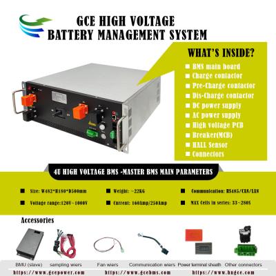 China GCE Master And Slave BMS,225S Battery Energy Storage System , 720V 250A Lifepo4 Battery Bms for sale