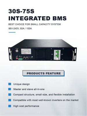 China Hoogspanning BMS 75S 240V 50A geïntegreerde BMS met parallelle functie voor lithiumbatterijpakket Te koop