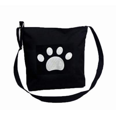 China One Shoulder Eco-friendly Wholesale Custom Made Canvas Messenger Bag Black Cartoon Shoulder Bag For Girls for sale