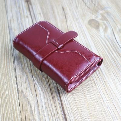 China RFID New Arrival Women Fashion Custom Design Real Vintage Leather Long Wallet For Ladies for sale