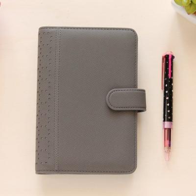 China Journal Personalized Luxury PU Leather Planner Organizers Cute Honey Perforated Leather Personal Planner File Holder for sale