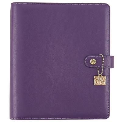 China High Quality Custom Leather Personal Daily Planner Pure Purple A5 Binder For Office Supply for sale