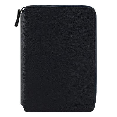 China PU Binding Folder Classic Business Office Folder A4 A5 A6 Black Leather Folder for sale