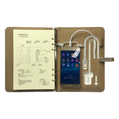 China A5 hardcover planner binder a4 leather notebook with power bank with usb flash drive 16gb for sale